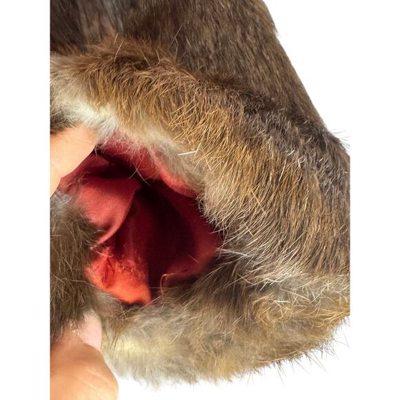 Vtg 80s Richard Mann designs for leather bug womens size M Rabbit fur Short coat - Picture 6 of 12